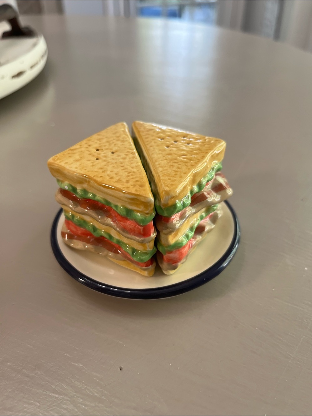 Ceramic Sandwich Salt and Pepper Shakers - Two-Piece Set